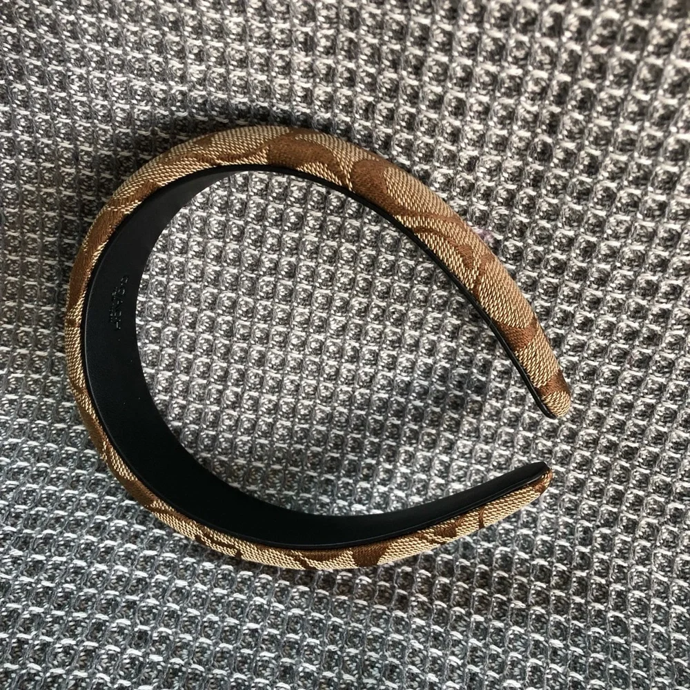 Coach Tan and Brown Signature Headband - Picture 3 of 6